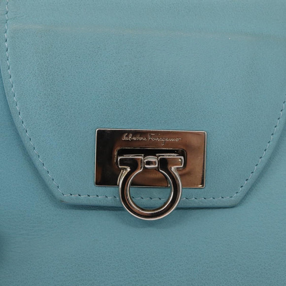 Salvatore Ferragamo Gancini Long Wallet Leather Lavende Silver Auth 166058