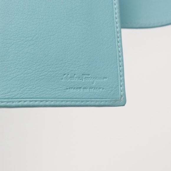 Salvatore Ferragamo Gancini Long Wallet Leather Lavende Silver Auth 166058