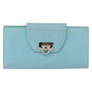 Salvatore Ferragamo Gancini Long Wallet Leather Lavende Silver Auth 166058-2