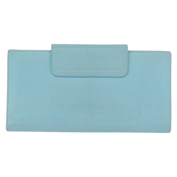 Salvatore Ferragamo Gancini Long Wallet Leather Lavende Silver Auth 166058