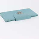 Salvatore Ferragamo Gancini Long Wallet Leather Lavende Silver Auth 166058-6