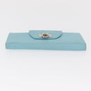 Salvatore Ferragamo Gancini Long Wallet Leather Lavende Silver Auth 166058-7