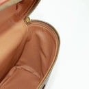 CELINE Macadam Canvas Vanity Hand Bag PVC Leather Brown Gold Auth 166073V-19