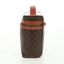 CELINE Macadam Canvas Vanity Hand Bag PVC Leather Brown Gold Auth 166073V-4