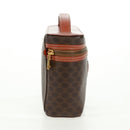 CELINE Macadam Canvas Vanity Hand Bag PVC Leather Brown Gold Auth 166073V-5