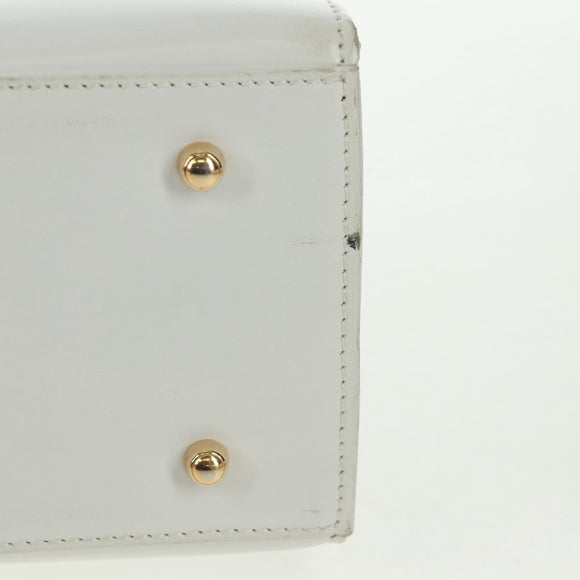 GUCCI Ready Lock Hand Bag Leather White Gold 000 0926 0258 Auth 166082V