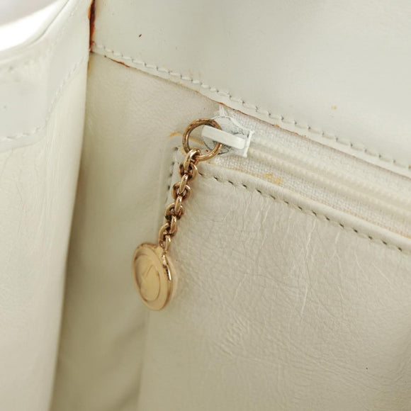 GUCCI Ready Lock Hand Bag Leather White Gold 000 0926 0258 Auth 166082V