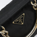 PRADA Hand Bag nylon metal Black Gold Auth 166097-17