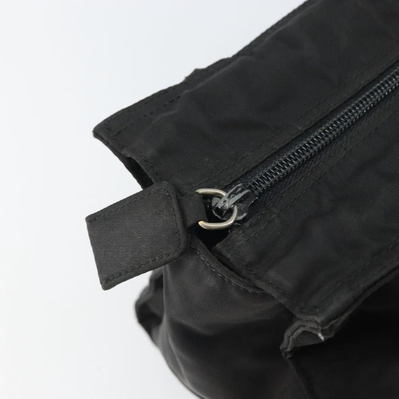 PRADA Hand Bag nylon metal Black Gold Auth 166097