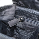PRADA Hand Bag nylon metal Black Gold Auth 166097-21