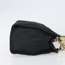 PRADA Hand Bag nylon metal Black Gold Auth 166097-3