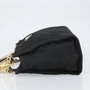 PRADA Hand Bag nylon metal Black Gold Auth 166097-4