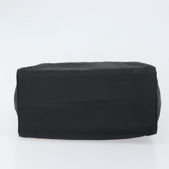 PRADA Hand Bag nylon metal Black Gold Auth 166097