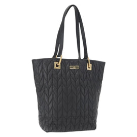 GUCCI Tote Bag Leather Black Gold 002 1099 Auth 166099