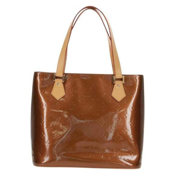 LOUIS VUITTON Monogram Vernis Houston Hand Bag Bronze M91122 LV Auth 166100V