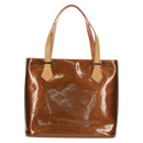 LOUIS VUITTON Monogram Vernis Houston Hand Bag Bronze M91122 LV Auth 166100V-2