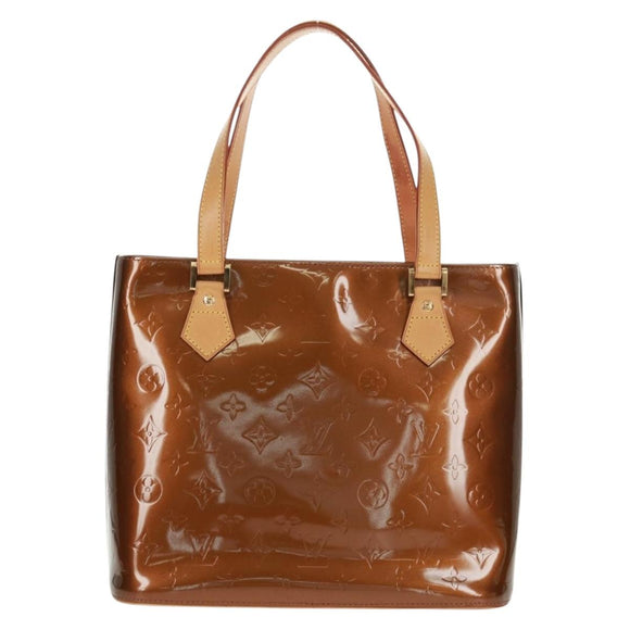 LOUIS VUITTON Monogram Vernis Houston Hand Bag Bronze M91122 LV Auth 166100V