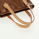 LOUIS VUITTON Monogram Vernis Houston Hand Bag Bronze M91122 LV Auth 166100V-7