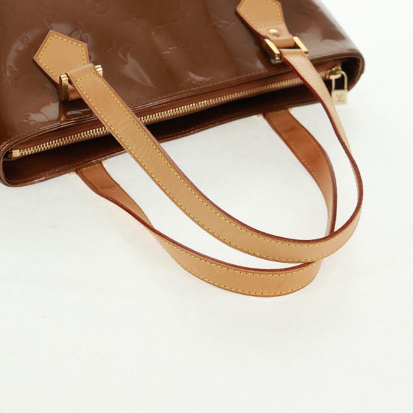 LOUIS VUITTON Monogram Vernis Houston Hand Bag Bronze M91122 LV Auth 166100V