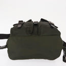 PRADA Backpack Nylon Khaki Silver Auth 166105-5