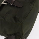 PRADA Backpack Nylon Khaki Silver Auth 166105-18