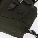 PRADA Backpack Nylon Khaki Silver Auth 166105-19