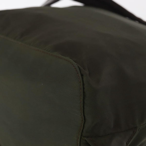 PRADA Backpack Nylon Khaki Silver Auth 166105