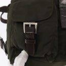 PRADA Backpack Nylon Khaki Silver Auth 166105-22
