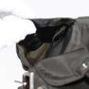 PRADA Backpack Nylon Khaki Silver Auth 166105-30