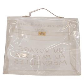 HERMES Vinyl Kelly Hand Bag Vinyl Clear Auth 166116 - 0