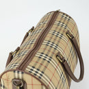 Burberrys Nova Check Boston Bag PVC Leather 2way Beige Auth 166121-6