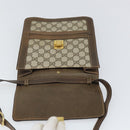 GUCCI GG Supreme Web Sherry Line Shoulder Bag PVC Beige Gold Auth 166128-10
