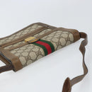 GUCCI GG Supreme Web Sherry Line Shoulder Bag PVC Beige Gold Auth 166128-6