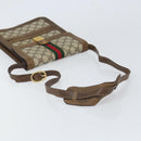 GUCCI GG Supreme Web Sherry Line Shoulder Bag PVC Beige Gold Auth 166128-7