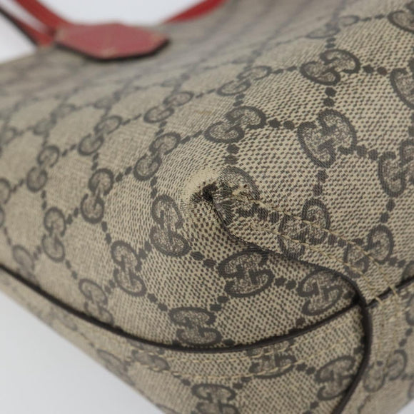 GUCCI GG Supreme Tote Bag PVC Beige 372613 Auth 166129