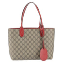 GUCCI GG Supreme Tote Bag PVC Beige 372613 Auth 166129-13