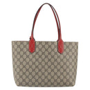GUCCI GG Supreme Tote Bag PVC Beige 372613 Auth 166129-2