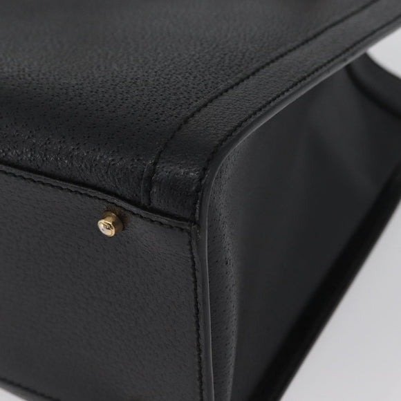 GUCCI Bamboe Handtas Leer 2way Zwart Goud 002 0260 Auth 166139