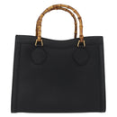 GUCCI Bamboe Handtas Leer 2way Zwart Goud 002 0260 Auth 166139-13