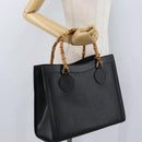 GUCCI Bamboe Handtas Leer 2way Zwart Goud 002 0260 Auth 166139-26