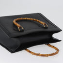 GUCCI Bamboe Handtas Leer 2way Zwart Goud 002 0260 Auth 166139-6