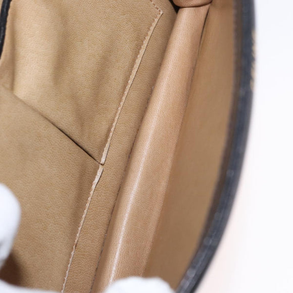 CELINE Horse Carriage Shoulder Bag Leather Black Gold Auth 166146