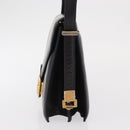 CELINE Horse Carriage Shoulder Bag Leather Black Gold Auth 166146-3