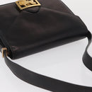 CELINE Horse Carriage Shoulder Bag Leather Black Gold Auth 166146-6