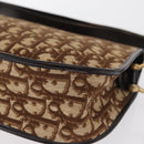 Christian Dior Trotter Canvas Shoulder Bag Brown Gold Auth 166150-13