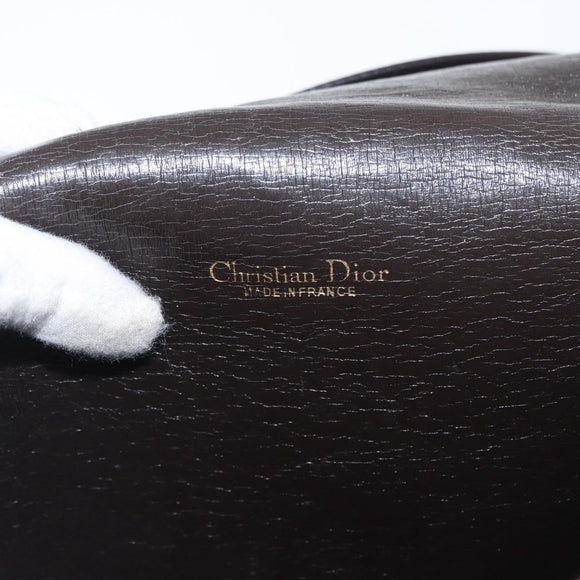 Christian Dior Trotter Canvas Shoulder Bag Brown Gold Auth 166150