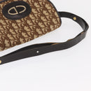 Christian Dior Trotter Canvas Shoulder Bag Brown Gold Auth 166150-7