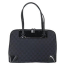 GUCCI GG Canvas Tote Bag Black Silver 002 1122 Auth 166168-13