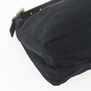 FENDI Zucca Canvas Hand Pouch Black Silver Auth 166172-15