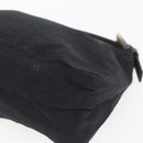 FENDI Zucca Canvas Hand Pouch Black Silver Auth 166172-16